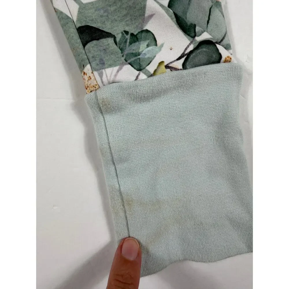 Elephant Little Grow With Me Floral Geometric Jogger Pants Green 1-3 Years